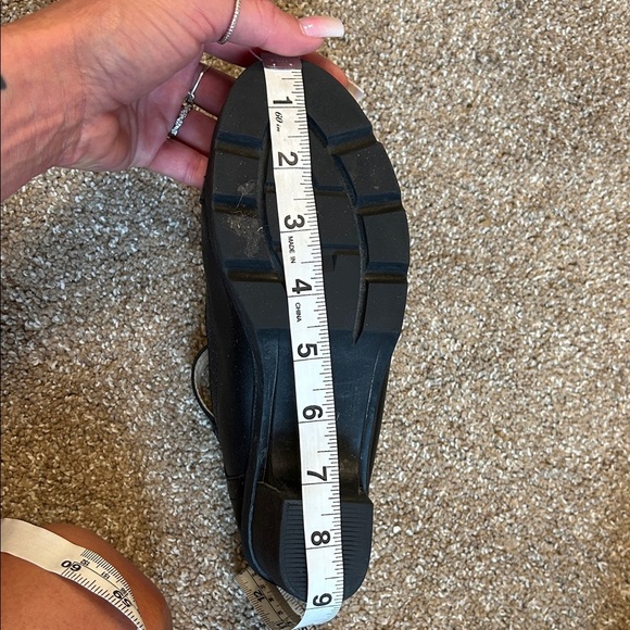 FA Black Chunky Heel T-Strap Shoes Black Mary Jane heels closed block toe SZ 6.5 - Picture 8 of 9